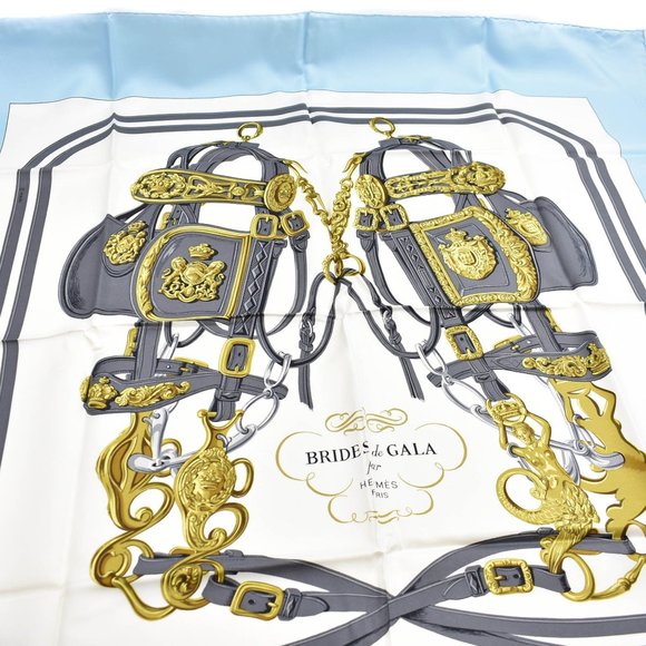 HERMES Multicolor Bride De Gala Carre 35”x35”/90 Silk 100% Scarf  #1341 - Picture 5 of 9